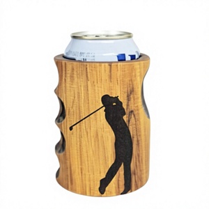 Portabevande in Legno con Design a Silhouette di Golf, Contenitore Isolato Portatile per Bevande - Product Image 1