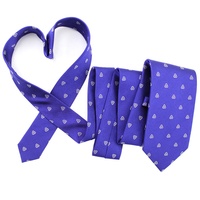 Cravate en soie tissée 100% pour homme, bleue, motif nuage blanc, en gros, fabriquée à la main, qualité mode, en gros de Chine, personnalisable