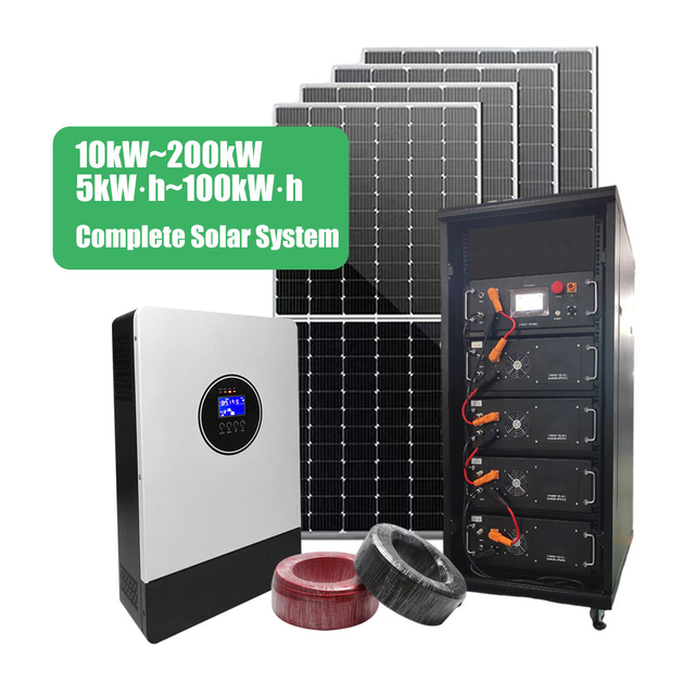 Solar Power System 10kW-200kW Hybrid System Complete Home Solar Panel Complete Kit With Long Warranty