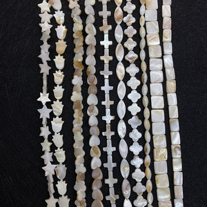 Hạt cườm vỏ sò nước ngọt tự nhiên hình tròn dẹt, hình hoa, hình bầu dục, hình sao, màu trắng dùng làm đồ trang sức tự làm - Product Image 3