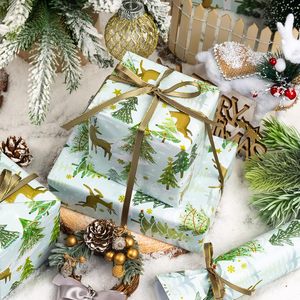 MAYPLUSS Christmas Wrapping Paper 17 In X 33 Feet Watercolor Deer Tree Print Eco Friendly Double Side Roll - Product Image 5