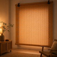 Store enrouleur en bambou naturel, écran filtrant la lumière pour patio et véranda, installation facile