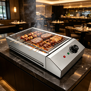 Asador eléctrico de 2800W de calentamiento rápido, bajo en humo y sin humo, de alta resistencia, para barbacoa comercial, para mariscos, catering y restaurantes. - Product Image 2
