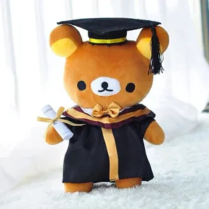 30cm Rilakkuma Plush Doll Graduation Cute Cosplay Style Doctor Hat Costume Couple Soft Stuffed Animal Plushie Toys For Kids Gift