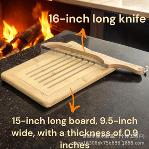 Wooden <b>Bread</b> <b>Knife</b> With Breadcrumb Tray Rectangle Cutting Board Kitchen <b>Bread</b> Slicing Tool Easy To Clean - Product Image 5