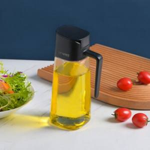 Botella de aceite de vidrio grueso, resistente a fugas, de gran capacidad, con tapa de plástico para almacenamiento en la cocina - Product Image 2