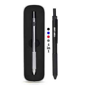 Stylo Métallique Multifonction 4-en-1 Style Sportif, Rétractable, à Détection de Gravité, Mécanique et à Bille, avec Boîte Cadeau – Vente en Gros - Product Image 1