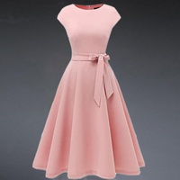 Nouvelle Robe Femme Haut de Gamme 2024, Robe Unie Coupe Trapèze, Élégante pour le Bureau et les Soirées, Coupe Ajustée