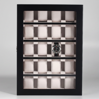 Présentoir de Montres Moderne et Élégant Haut de Gamme en Verre Trempé avec MDF pour Usage en Magasin et Collection Personnelle