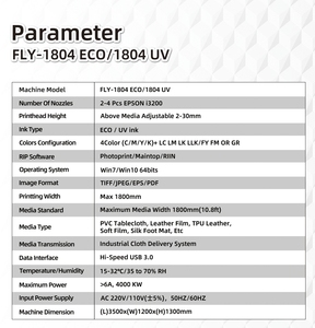 FULIYIN 1.8M with 4-Head <strong>Epsom</strong> I3200 Automatic Leather <strong>Printer</strong> for Eco Hybrid and Inkjet for Flex Material Printing - Product Image 6