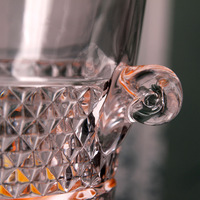 Seau à glace en verre cristal FLVC 2L, design minimaliste moderne, pour bar et usage domestique, idéal pour les blocs de glace.