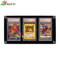 RAY YI Vitrine murale transparente personnalisée anti-UV pour 10 cartes gradées PSA avec couvercle en acrylique