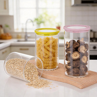 Pot de conservation alimentaire en verre borosilicate de haute qualité avec couvercle à clapet en silicone pour une conservation optimale, design moderne pour la maison, la cuisine et les fêtes