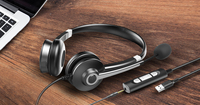 OEM Großhandel 3,5 mm USB-Kopfhörer Kabelgebundenes Headset mit Mikrofon ENC Geräuschunterdrückung Telefon-Headsets für Call-Center