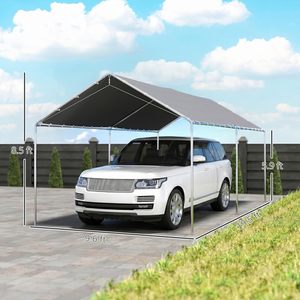 เต็นท์จอดรถกลางแจ้งขนาด 12'x20' สำหรับงานหนัก โครงเหล็กชุบสังกะสี พร้อมชุดสมอ - Product Image 2