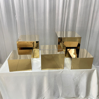 5 pièces Buffet or gâteau socle en acier inoxydable socle gâteau support mariage fête pièce maîtresse
