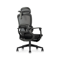 Chaise de bureau ergonomique Chaise pivotante d'ordinateur de direction Chaise en maille à dossier haut avec roulettes