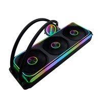 Refroidisseur liquide tout-en-un Manmu noir 360 mm avec ventilateur PWM 4 broches RGB à faible bruit 21dBA pour boîtier d'ordinateur de jeu