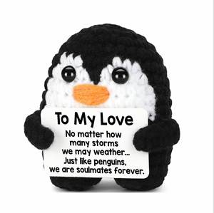 Pingüino de Ganchillo Hecho a Mano, Regalo de Aniversario de Bodas o San Valentín para Mujeres y Hombres, Regalo Romántico de Te Amo para Parejas, Esposa, Esposo - Product Image 1