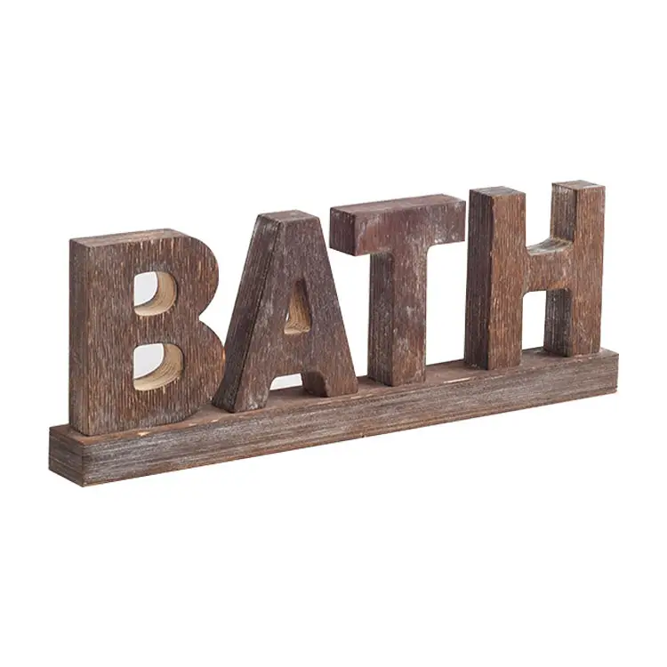 custom make wood tabletop letters large wooden alphabet letter BATH