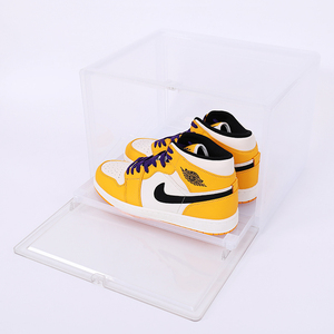 wholesale Shoe case custom Clear Transparent Sneaker box Stackable Sneaker Storage Box