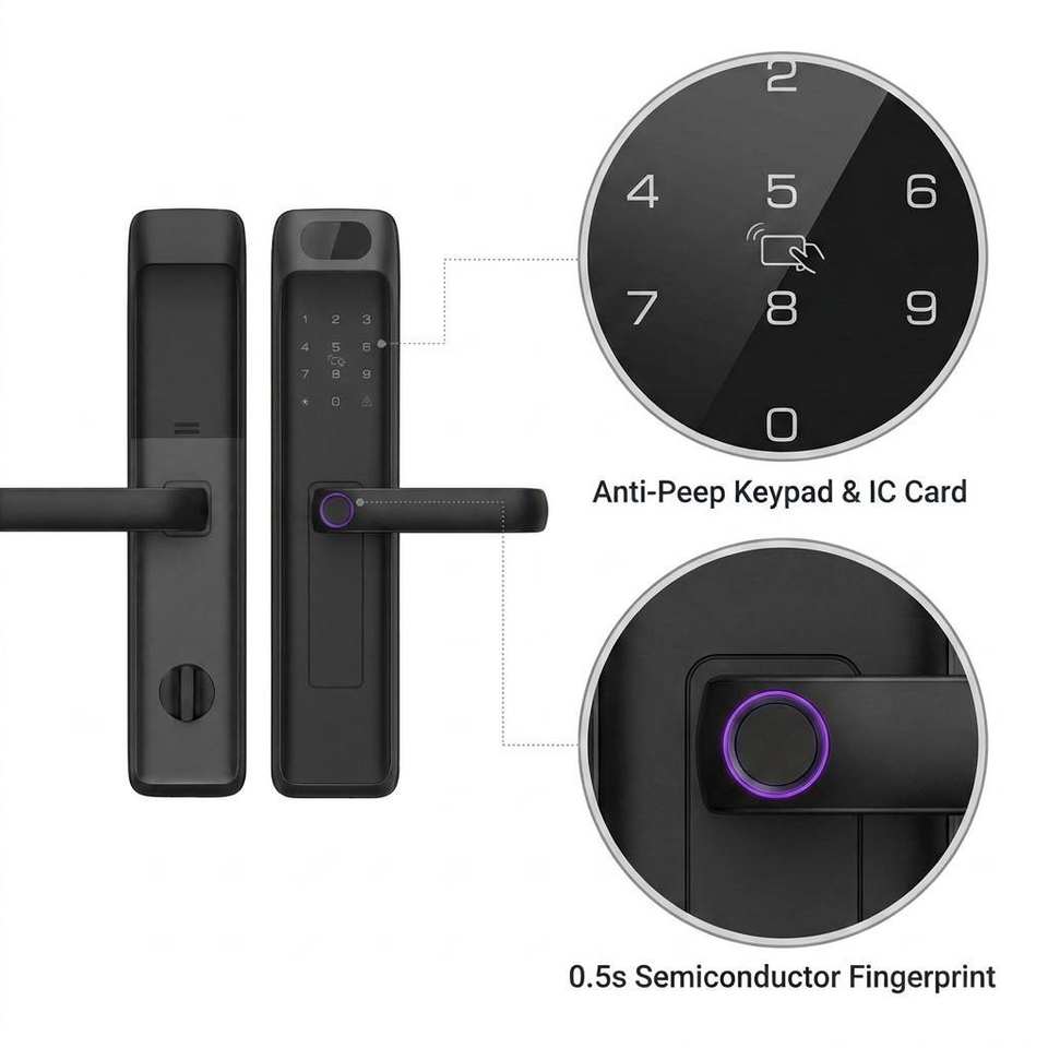 Wifi PB01 Smart Door Lock Face Recognition Fingerprint RFID Card PIN ...