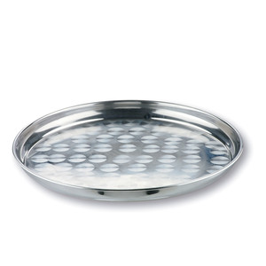 Vassoio da portata Garinox Waiter Tray in acciaio inox rotondo perforato per servizio di ristorazione - Product Image 1