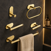 Ensemble de 4 accessoires de salle de bain en acier inoxydable de qualité supérieure, barres porte-serviettes murales, kit d'accessoires de salle de bain
