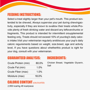 Golosinas para Perros de Carne de Pollo Sin Granos y Altas en Proteínas OEM, 100 g/bolsa, Sin Colorantes ni Sabores Artificiales, Salud Digestiva - Product Image 4