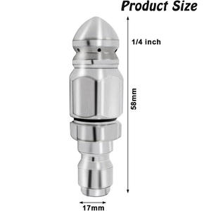 Boquilla de Alta Presión Water Rat de 6 Pulgadas con Seis Cabezales de Pulverización Frontales, Acero al Carbono, Resistente, para Limpieza de Tuberías y Lavado de Autos - Product Image 5