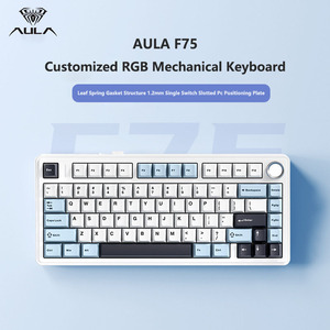 F75 Custom Computer 75% Mechanical Keyboard Keycaps Mini Portable Blue Switch Gaming Three Mode USB-C LED Ergonomic Customized R - Product Image 4