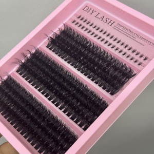 Siêu Nóng Fluffy Cụm Lông Mi Kit Biểu Tượng Tùy Chỉnh 10-20Mm DIY Lash Mở Rộng Bán Buôn 100D Phân Khúc Lông Mi Cụm - Product Image 1