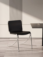 Chaise de salle à manger Bauhaus Acerbis Jot, style italien moderne rétro, en acier inoxydable et cuir rembourré, pour la maison, le bureau, luxe léger, style selle