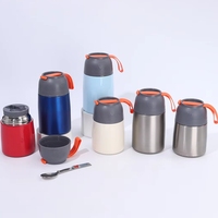 Récipients alimentaires thermos sous vide isolés étanches de 430ml 630ml, flacon alimentaire avec cuillère pliante