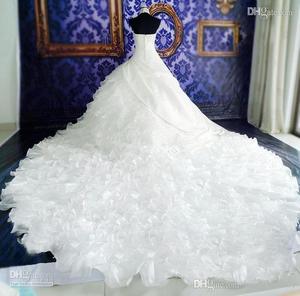 Nuovo stile abito da sposa all'ingrosso stile coreano sposa sposata abiti da sposa di fascia alta grande trascinamento abito su misura - Product Image 3