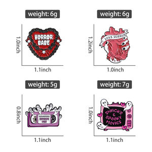 Nette Geist Emaille Pins Benutzer definiert Ich liebe HORROR Broschen Revers Abzeichen Kleidung Halloween Punk Schmuck Geschenk für Freunde - Product Image 6