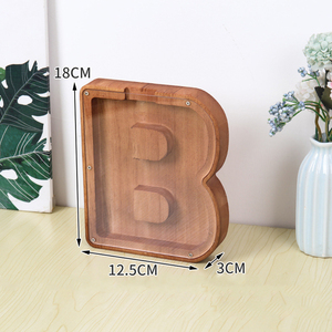 Tirelire en bois réutilisable pour la vente en gros, boîte de rangement pour pièces de monnaie et espèces, coffre-fort décoratif pour la maison, tirelire en bois pour cadeaux créatifs - Product Image 2