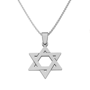 डेविड की मिठाइयां हार नाजुक स्टेनलेस स्टील के गहने स्टार लटकन हार स्टार डेविड की - Product Image 6