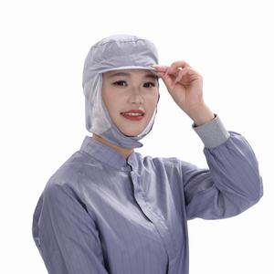 หมวกตาข่ายกราฟีนสีเทาป้องกันไฟฟ้าสถิต 70gsm สำหรับโรงงาน<span class=keywords><strong>อาหาร</strong></span> หมวกทำงานสำหรับอุตสาหกรรมอาหาร หมวกคลีนรูม OEM - Product Image 1