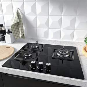 Table <span class=keywords><strong>de</strong></span> <span class=keywords><strong>cuisson</strong></span> à <span class=keywords><strong>gaz</strong></span> encastrable double foyer, surface en verre, allumage électronique, protection anti-extinction <span class=keywords><strong>de</strong></span> flamme, <span class=keywords><strong>gaz</strong></span> naturel/<span class=keywords><strong>propane</strong></span>, noir - Product Image 5