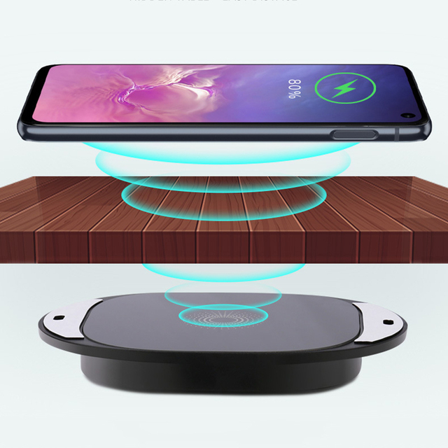 20mm Invisible Under Table Wireless Charger, Hidden Under Desk and Furniture Wireless Charging Station for Cell Phone