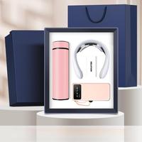 Ensemble cadeau d'affaires de luxe avec logo personnalisé, thermos en métal 304, masseur de nuque, batterie externe - pour le bureau ou les voyages