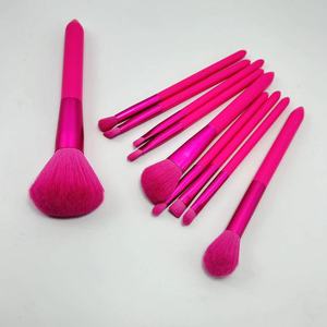 Ensemble de 10 pinceaux de maquillage à manche en bois de rose mat, poils synthétiques, pour le visage, les yeux, le surligneur, le correcteur, outil de beauté - Product Image 1