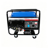 Générateur d'essence triphasé 9 kW 50 Hz à démarrage électrique par lanceur, portable, pour chantier et alimentation de secours en cas de surcharge