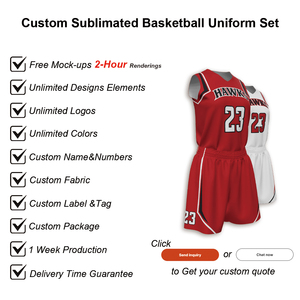 Omkeerbaar ademend basketbaluniformset op maat gesublimeerd 2-zijdig shirt vochtregulerend sneldrogend gepersonaliseerd team bulk - Product Image 4