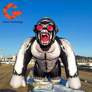 Gorille géant gonflable noir pour la publicité, <span class=keywords><strong>personnage</strong></span> animal gonflable pour les accessoires de scène de festival de musique - Product Image 1