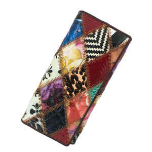 Portefeuille long pour <span class=keywords><strong>femme</strong></span> de grande capacité, multi-usages, style ethnique, <span class=keywords><strong>en</strong></span> <span class=keywords><strong>cuir</strong></span> cousu, porte-monnaie, <span class=keywords><strong>pochette</strong></span> - Product Image 1