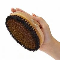 Brosses de bain, éponges et exfoliants pour la douche en bois de qualité supérieure avec logo personnalisé, poils de sanglier et cuivre, pour le corps sec