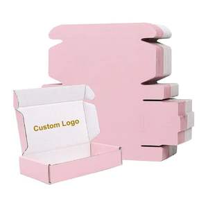 2mm d'épaisseur feuille rose carton ondulé mat laminage gaufrage sans UV boîte d'expédition finition brillante pour sous-vêtements en fourrure tissu postal - Product Image 1