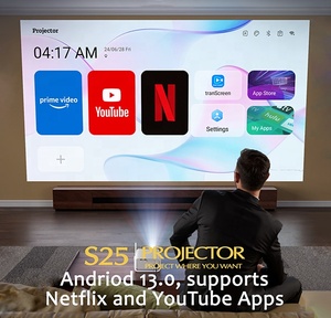 Mini Proyector HD 720P LCD, Cine en <span class=keywords><strong>Casa</strong></span> Inteligente, Videojuegos, Wifi, 3D, TV, Android 13, Portátil, Proyección <span class=keywords><strong>de</strong></span> Tiro Corto - Product Image 5